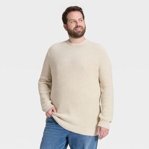 Goodfellow & Co - Men’s Big & Tall Marled Crewneck Sweater - Goodfel Cream